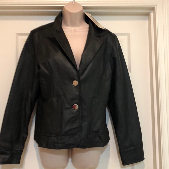 metrostyle Jackets & Blazers - New Metrostyle Black Leather Jacket Size 14